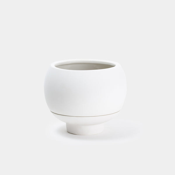 Sutton 15 Ceramic Self Watering Pot White Dolomite