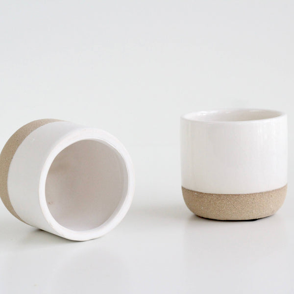 Bulk Planter Pots and Vessels in Ceramic and Concrete: White / Cylinder