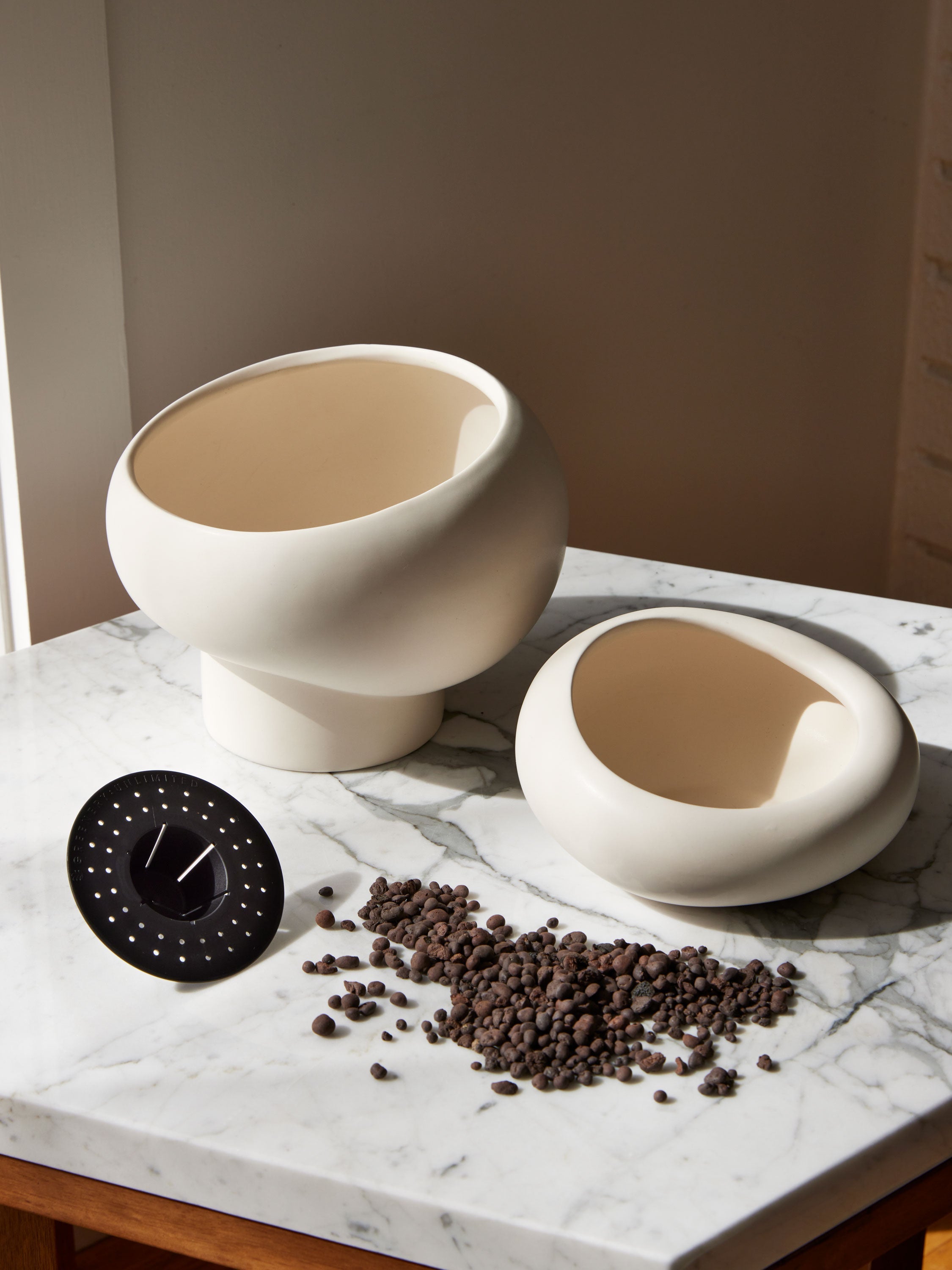 self watering planter with light Light + Ladder: Fondra Self Watering Pot by Greenery Unlimited Oxblood